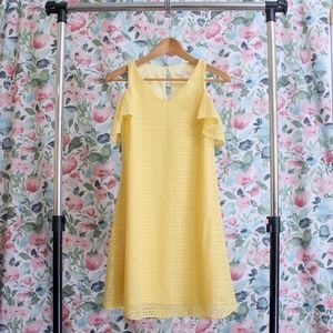detailed, petite yellow dress